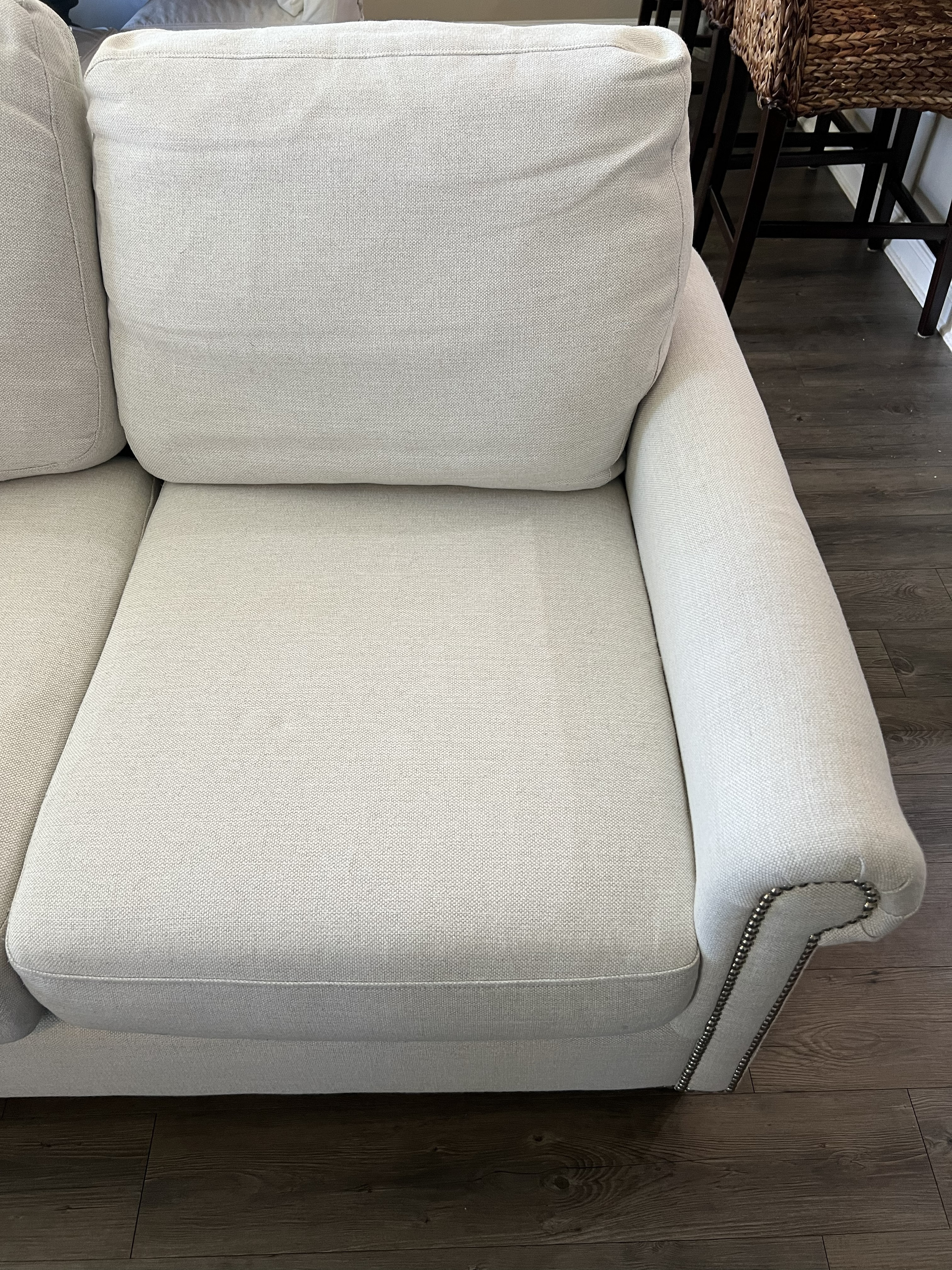 Fabric sofa after professional upholstery cleaning in Jacksonville, FL